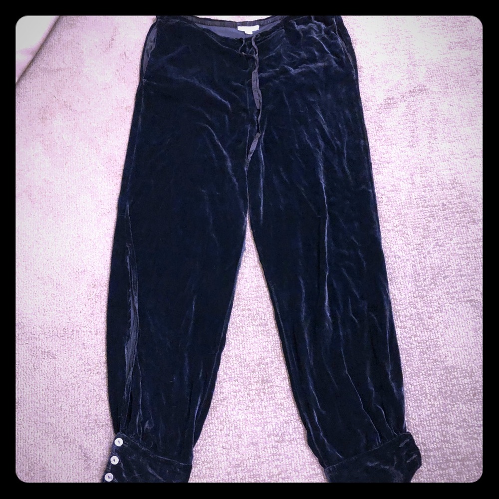 Ghost Black velvet drawstring gypsy pant